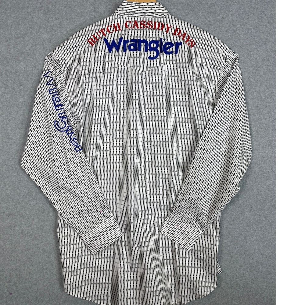 Wrangler Western Shirt Long Sleeve Butch Cassidy‎ Days Embroidered Mens XL